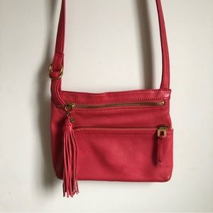 Hobo International red leather crossbody bag w/tassel